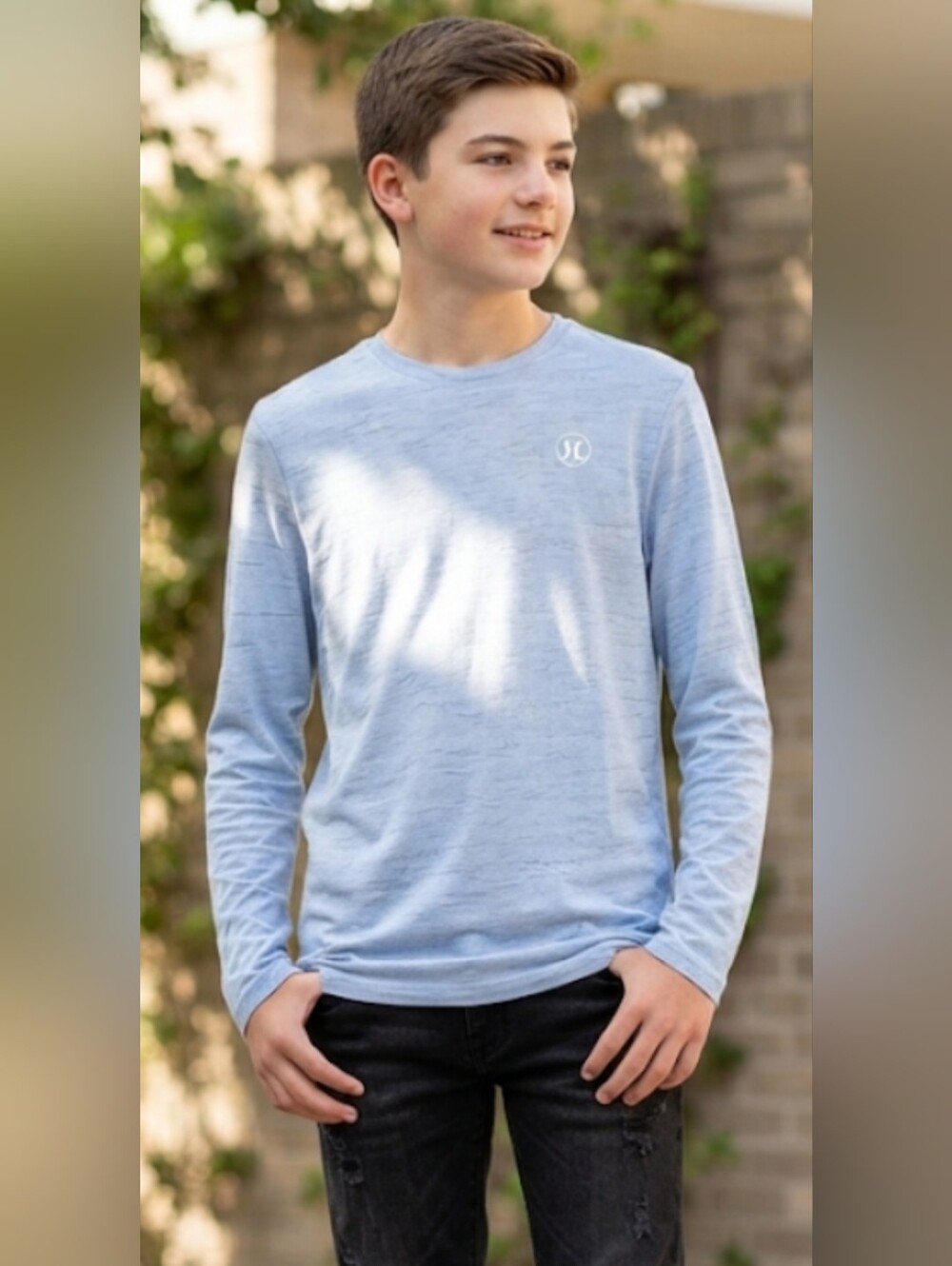 Hurley Light Blue Long-Sleeve Men's Tech Tee